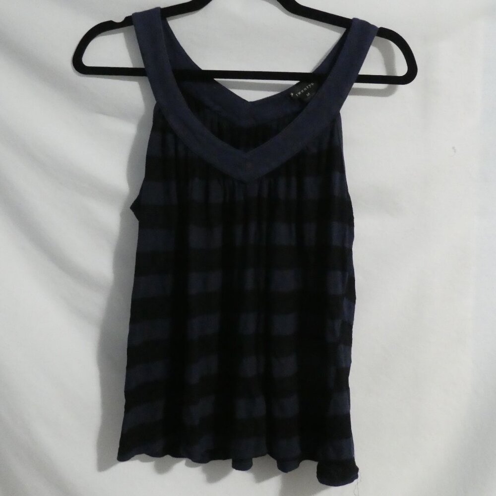 FOREVER 21 | medium | Navy and Black Striped Tank Top